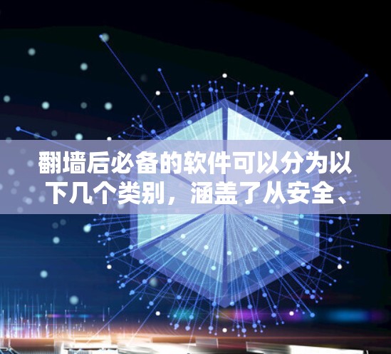 翻墙后必备的软件可以分为以下几个类别，涵盖了从安全、管理、恢复、数据处理等多个方面的需求