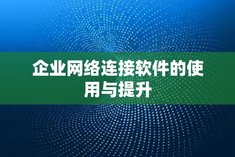 企业网络连接软件的使用与提升