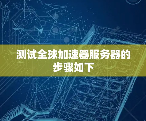 测试全球加速器服务器的步骤如下