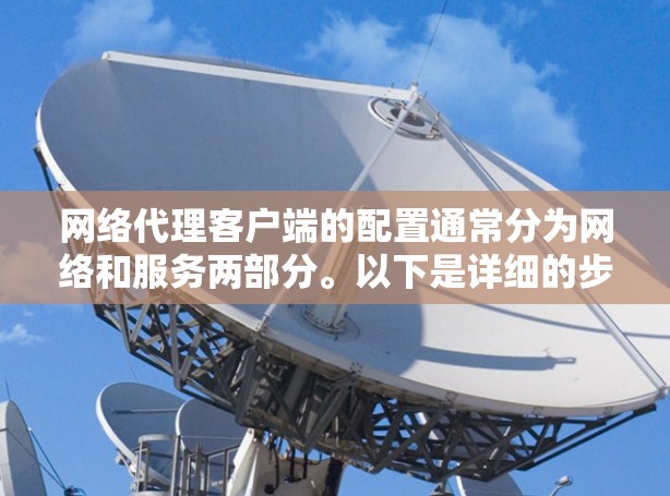 网络代理客户端的配置通常分为网络和服务两部分。以下是详细的步骤指南 网络代理客户端的配置通常分为网络和服务两部分。以下是详细的步骤指南